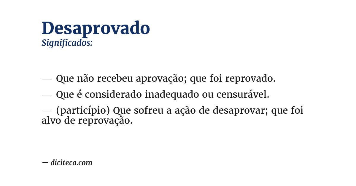 Significado de desaprovado