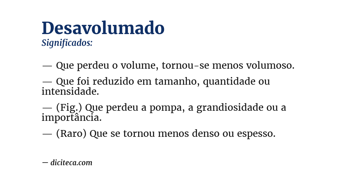 Significado de desavolumado