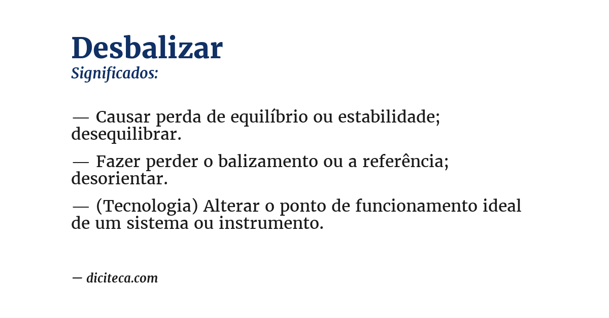 Significado de desbalizar