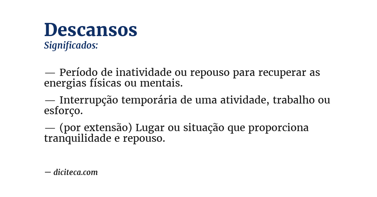 Significado de descansos