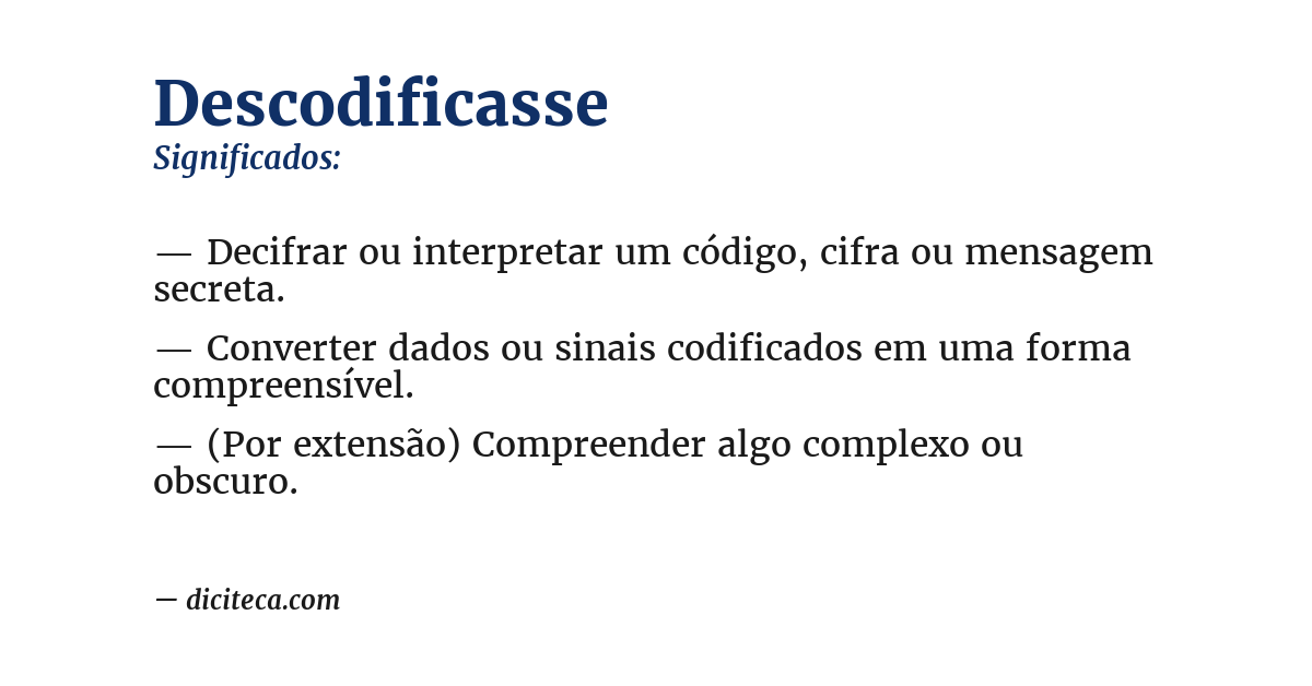 Significado de descodificasse