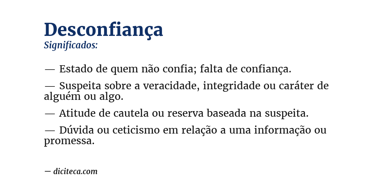 Significado de desconfiança