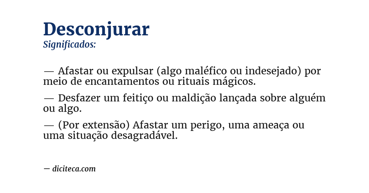 Significado de desconjurar