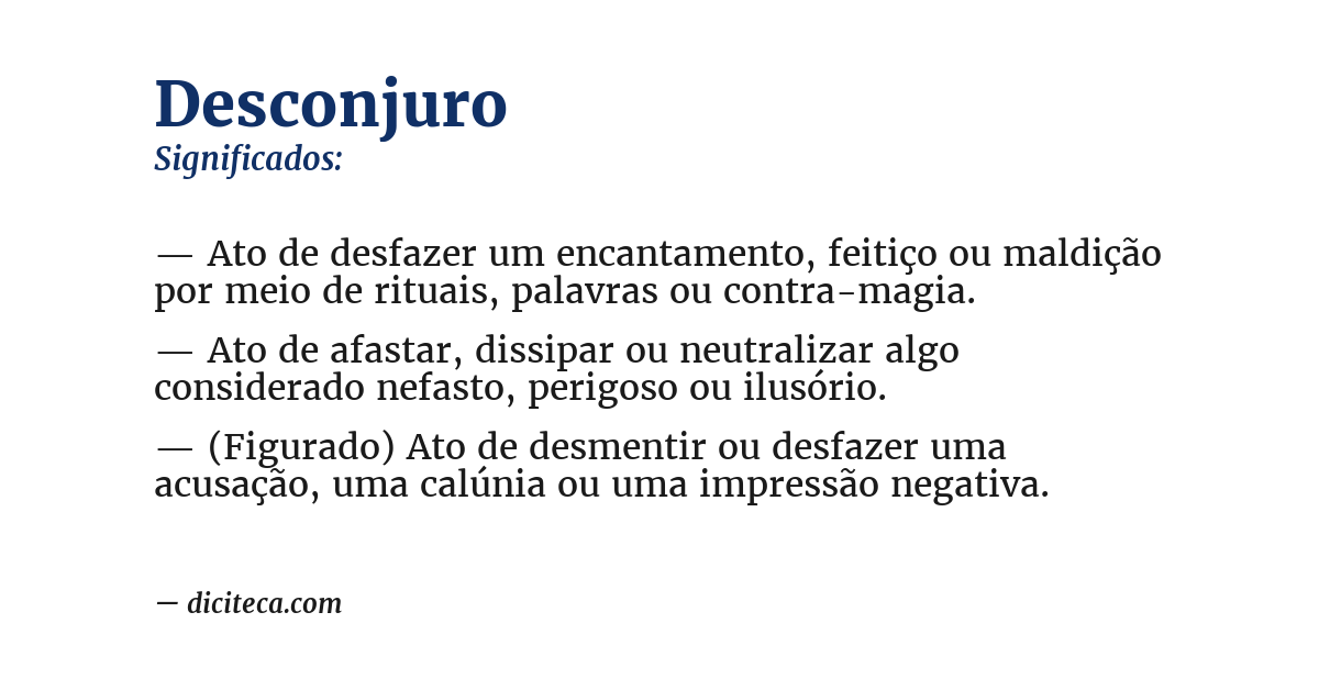 Significado de desconjuro