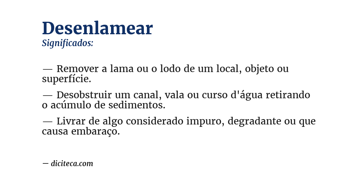Significado de desenlamear