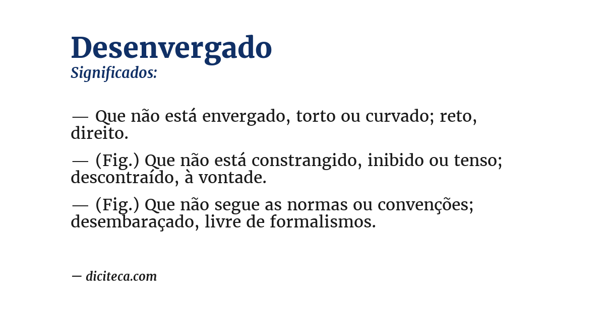 Significado de desenvergado