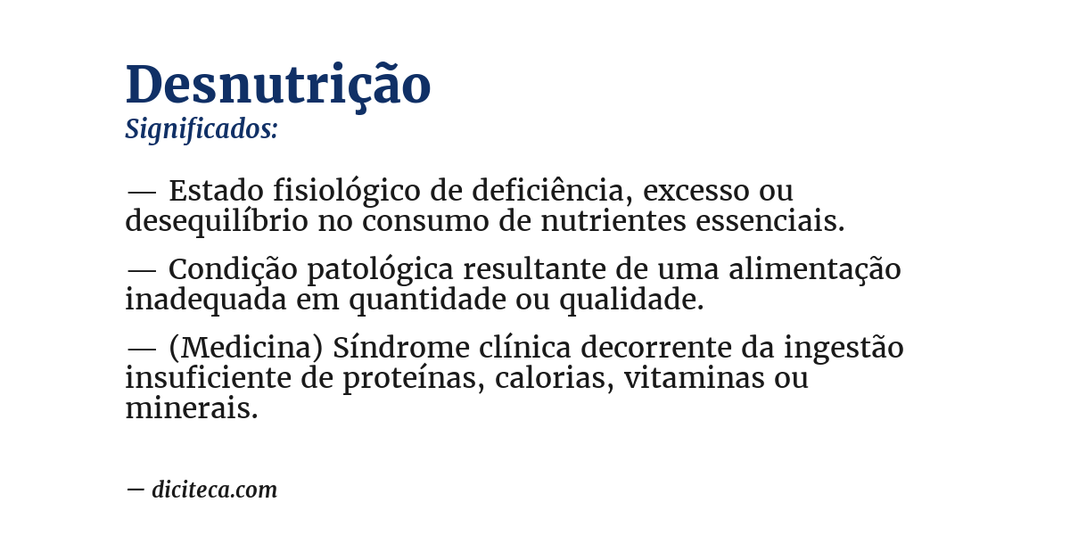 Significado de desnutrição