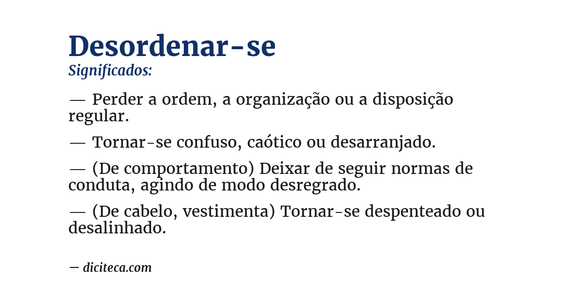 Significado de desordenar-se