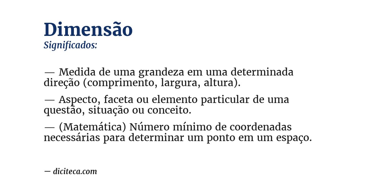 Significado de dimensão