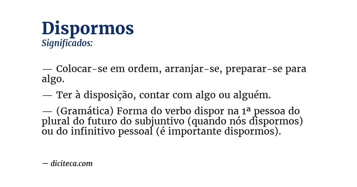 Significado de dispormos