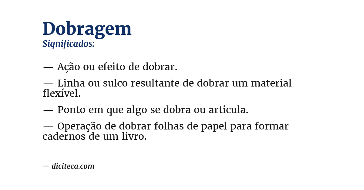 Significado de dobragem