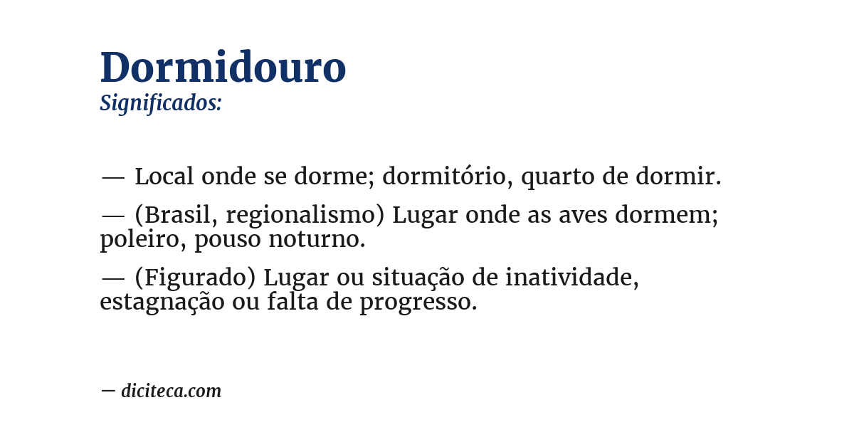 Significado de dormidouro