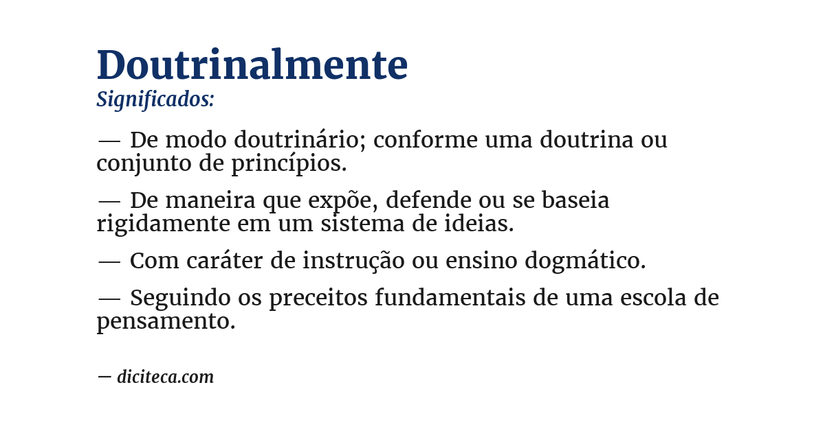 Significado de doutrinalmente