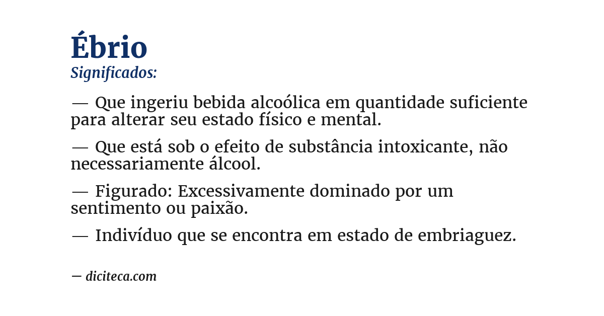 Significado de ébrio