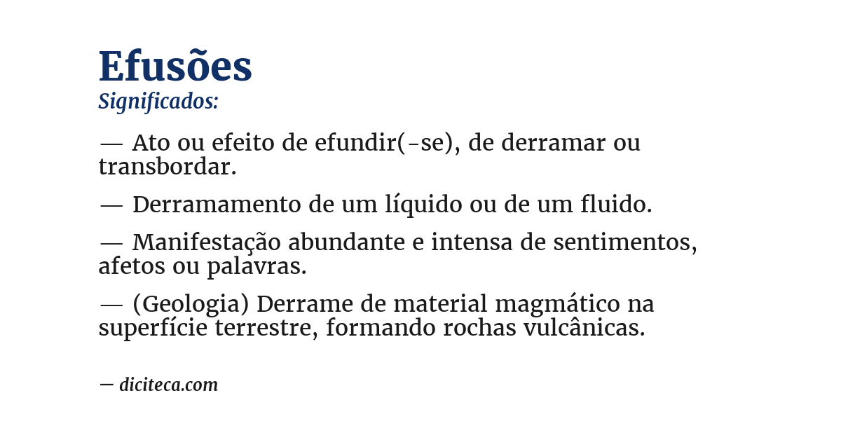 Significado de efusões