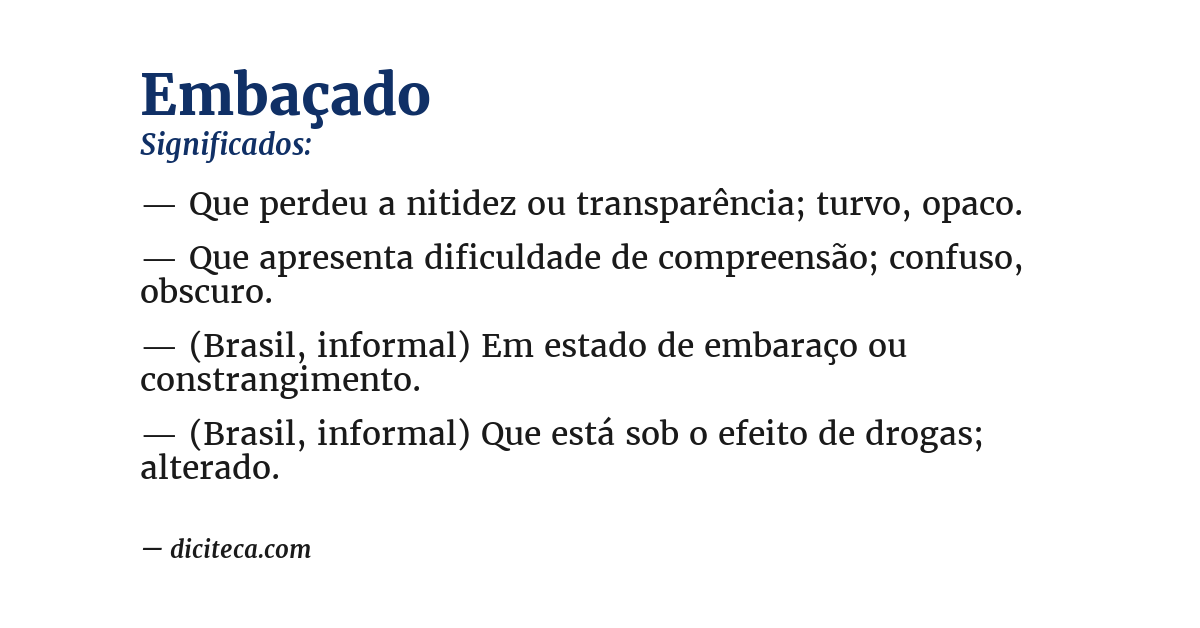 Significado de embaçado