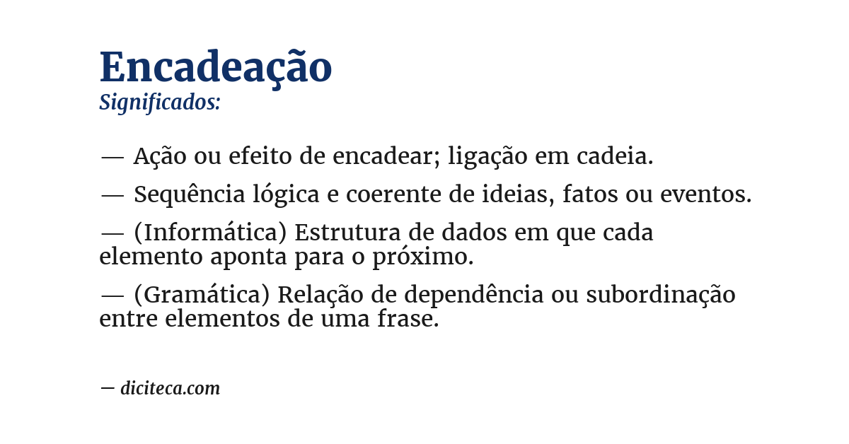 Significado de encadeação