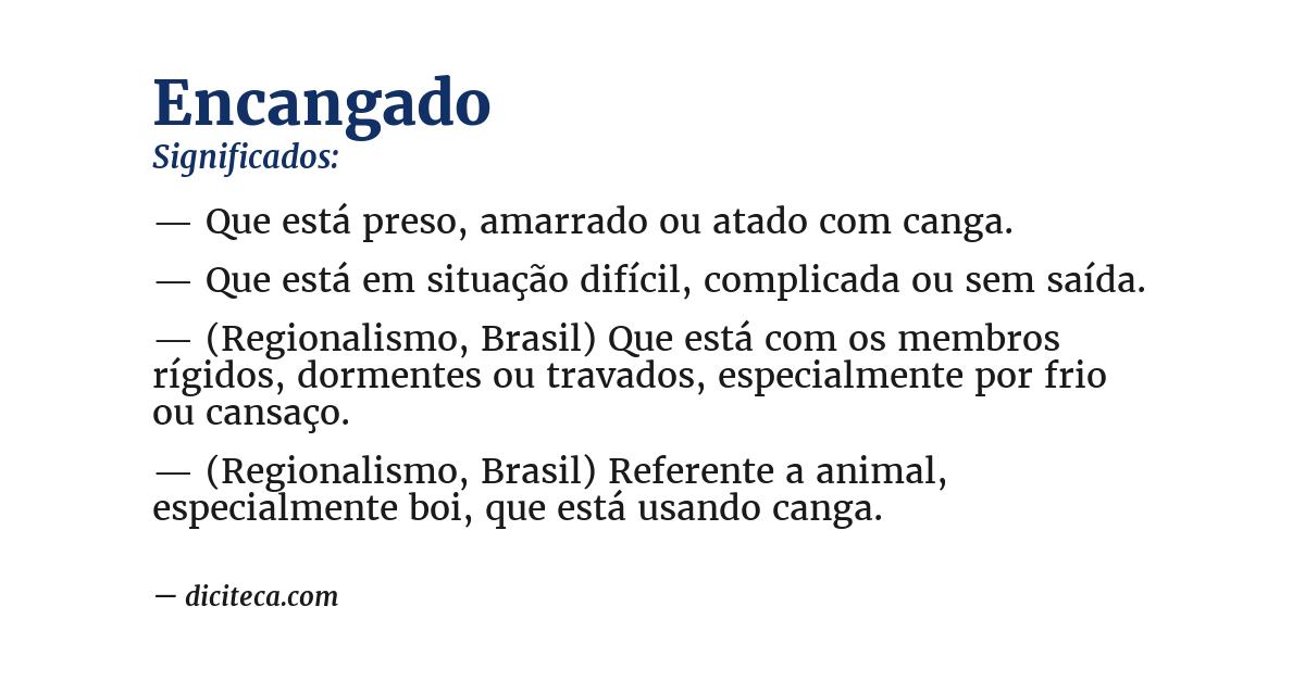 Significado de encangado