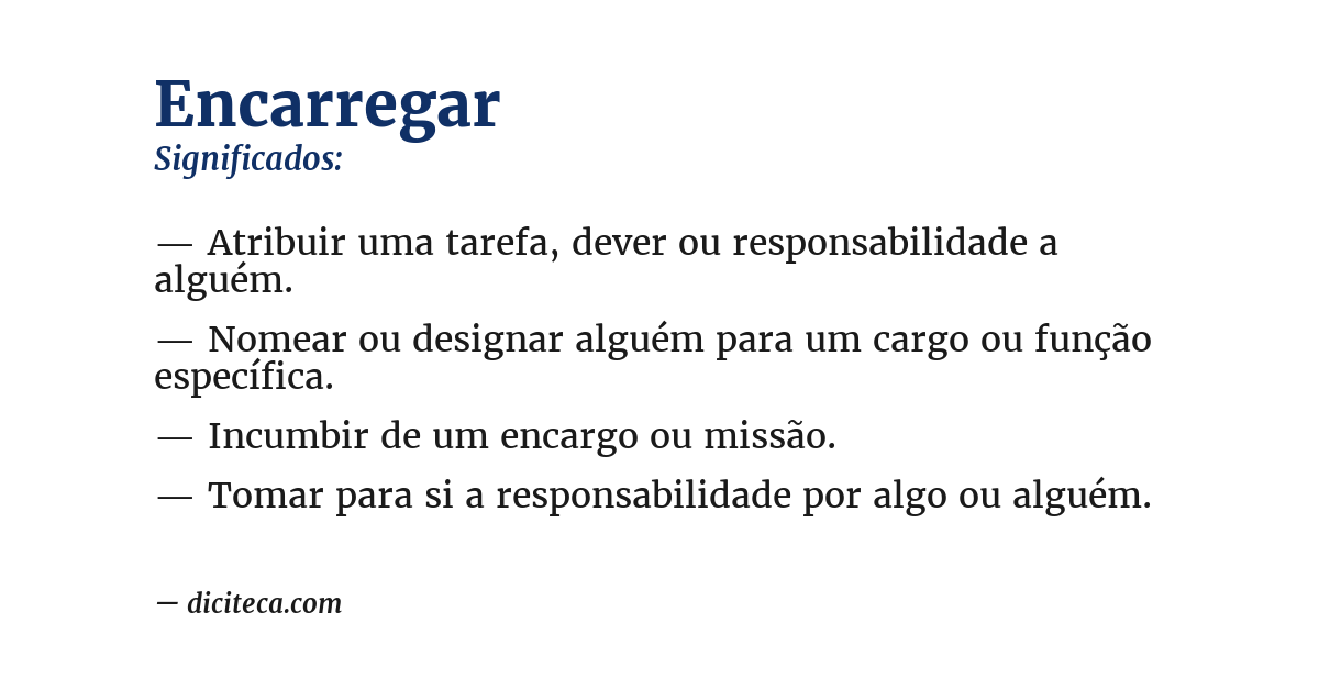 Significado de encarregar
