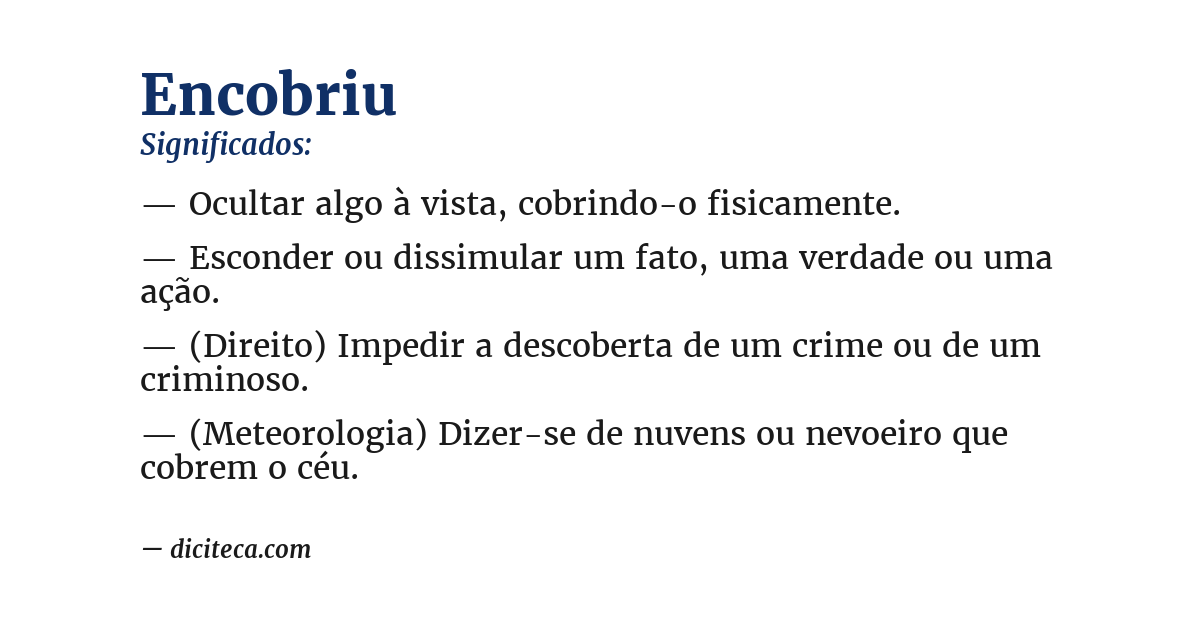 Significado de encobriu