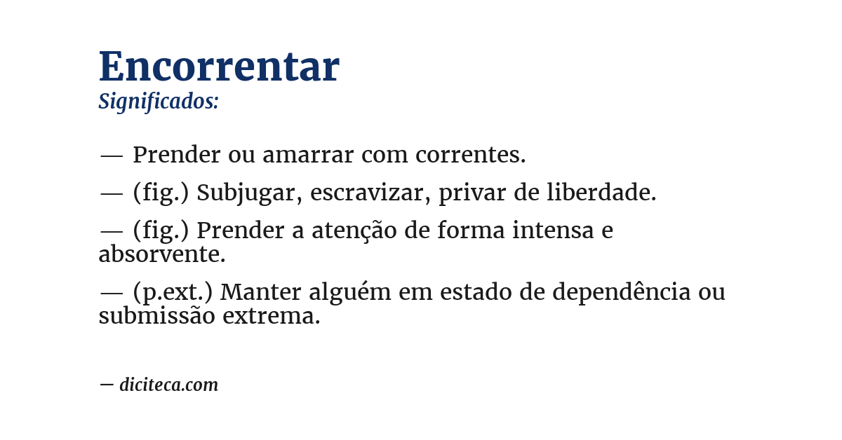 Significado de encorrentar