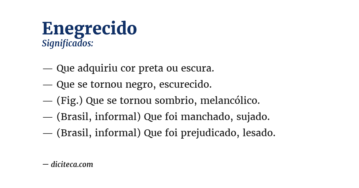 Significado de enegrecido