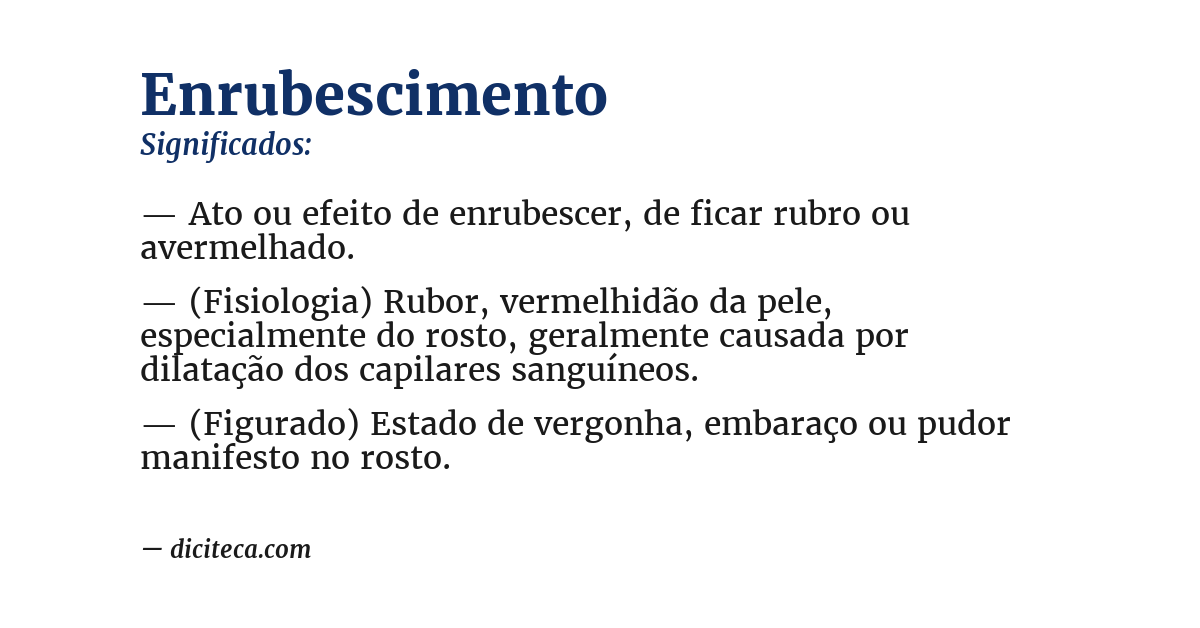 Significado de enrubescimento