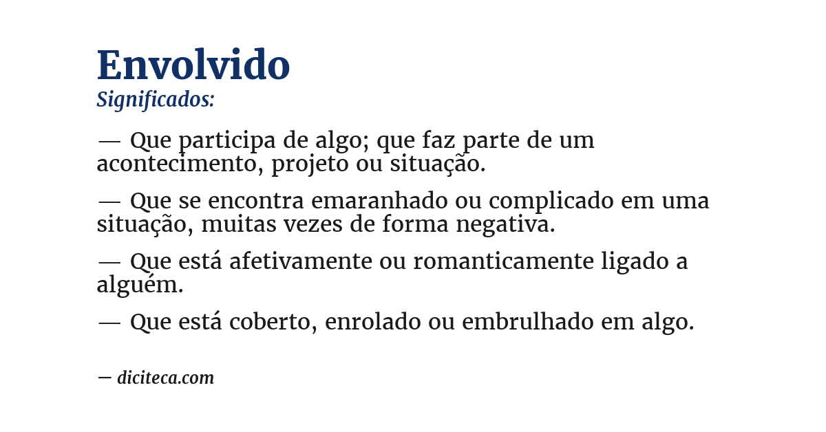 Significado de envolvido
