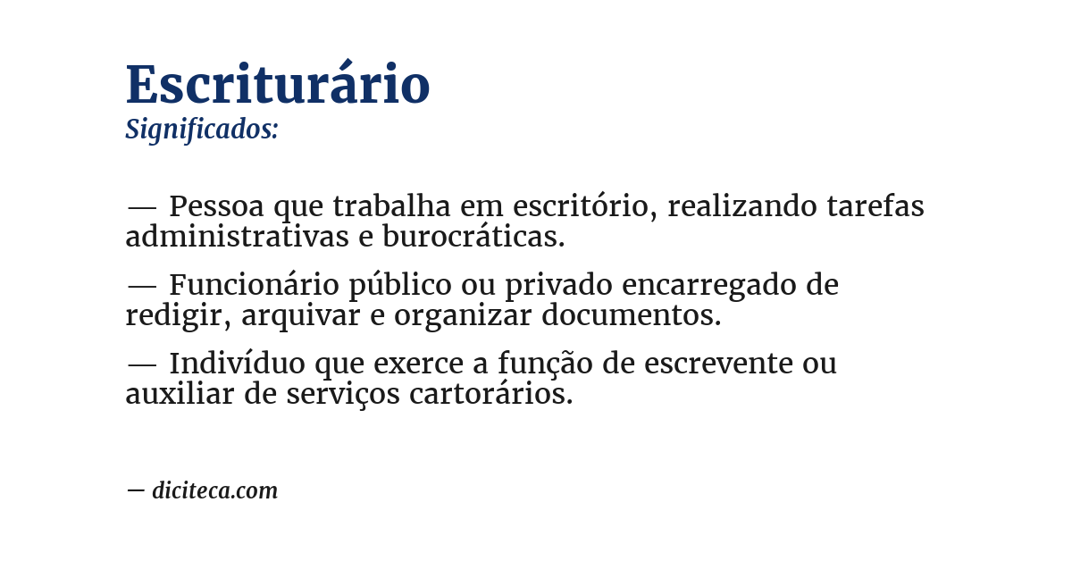 Significado de escriturário