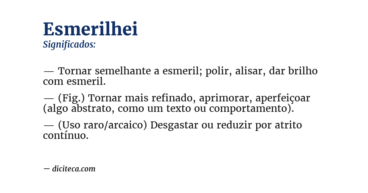 Significado de esmerilhei