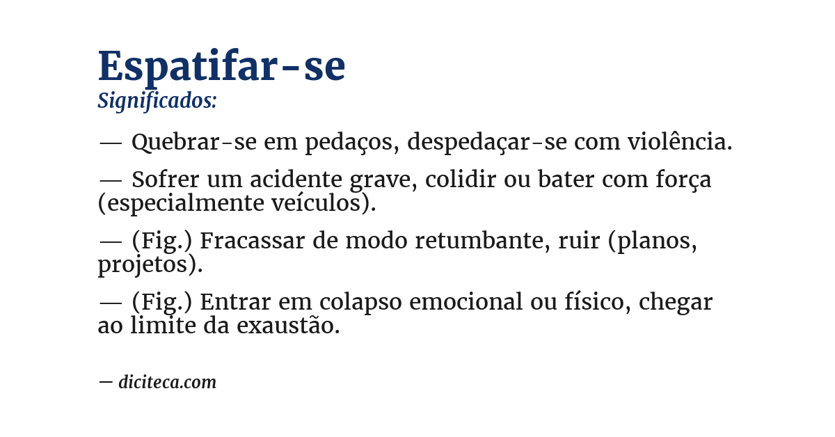 Significado de espatifar-se