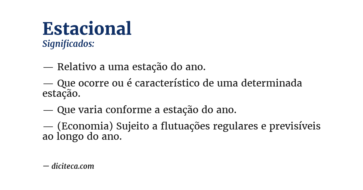 Significado de estacional