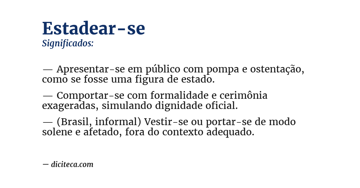 Significado de estadear-se