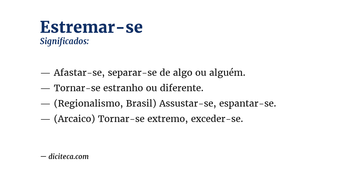 Significado de estremar-se