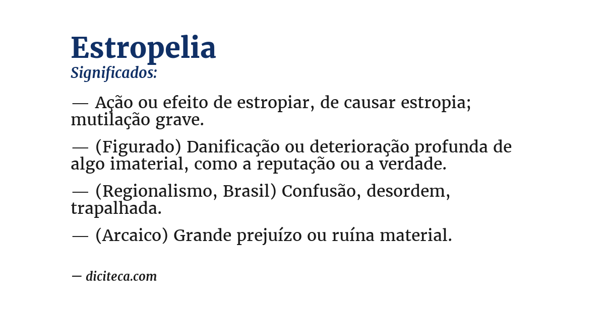 Significado de estropelia