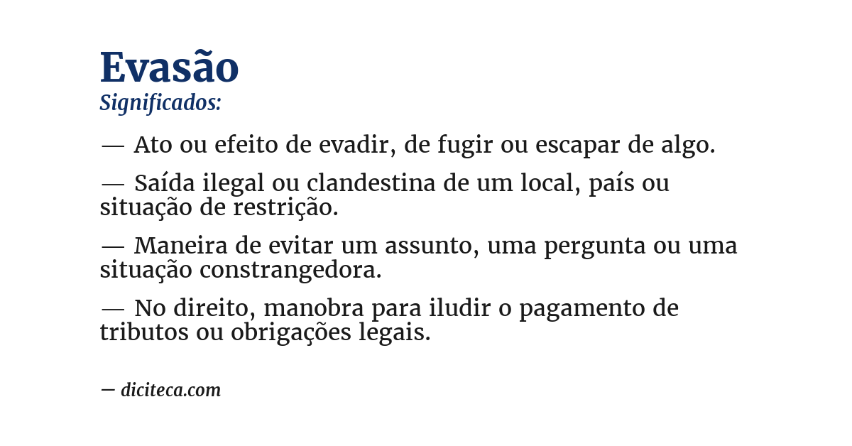 Significado de evasão
