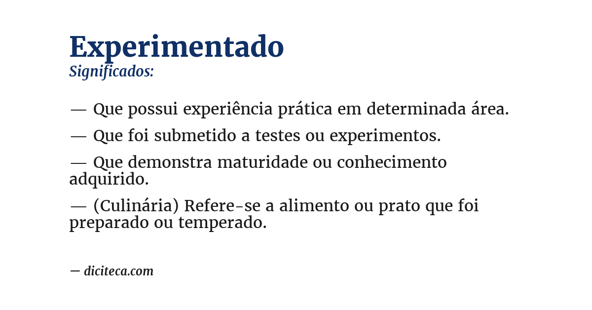 Significado de experimentado