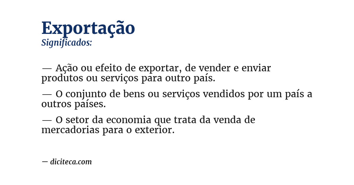 Significado de exportação