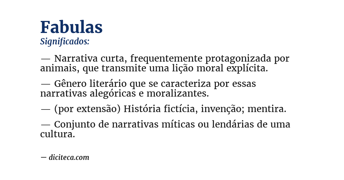 Significado de fabulas