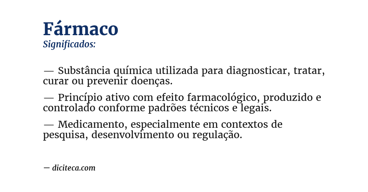 Significado de fármaco