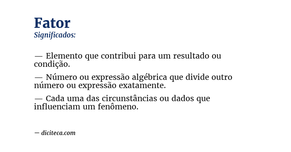 Significado de fator