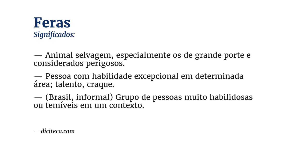 Significado de feras
