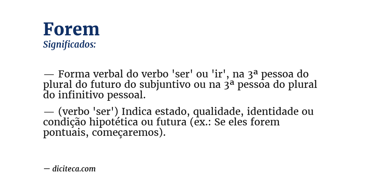 Significado de forem