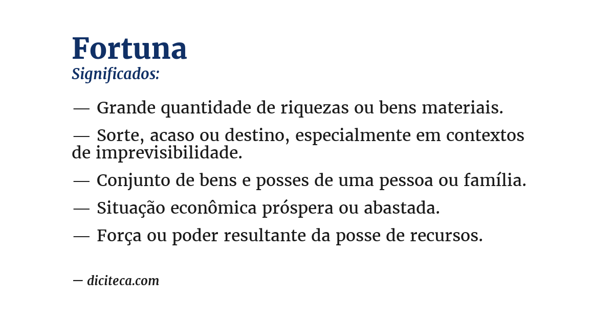 Significado de fortuna