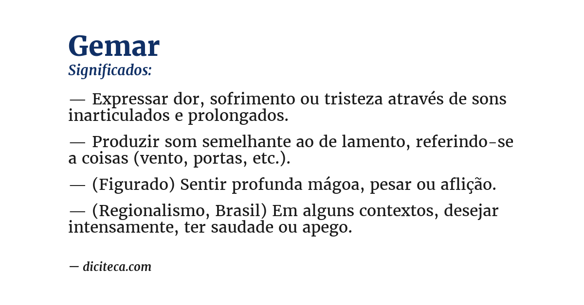 Significado de gemar