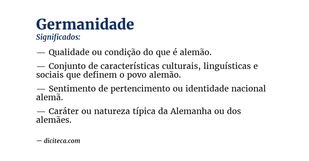 Significado de germanidade
