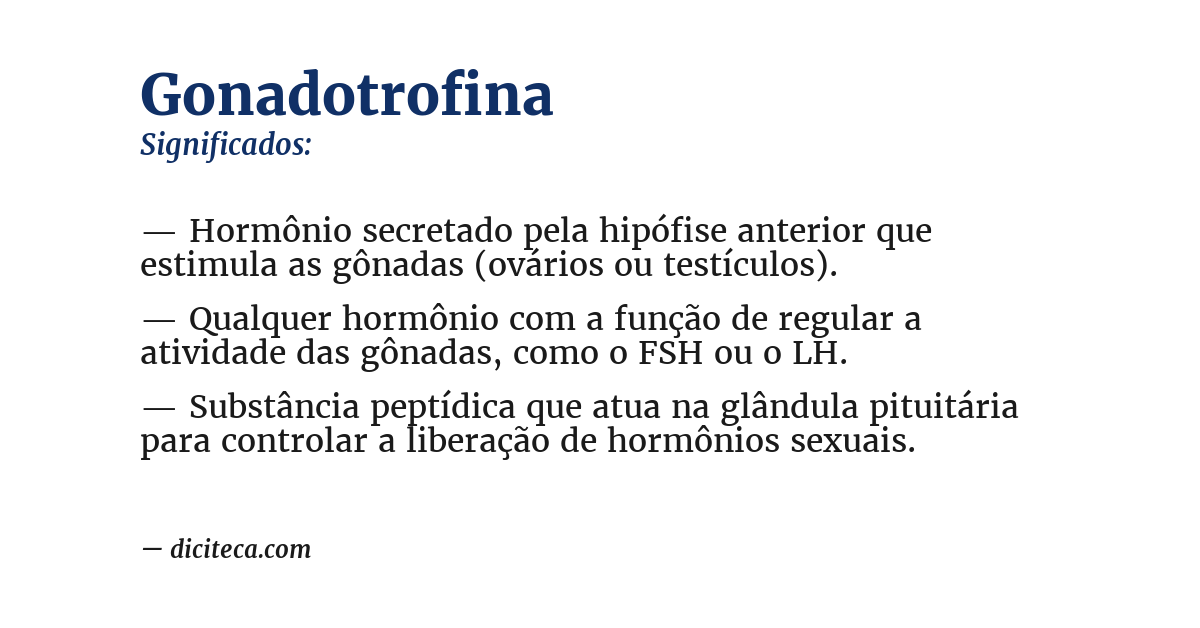 Significado de gonadotrofina