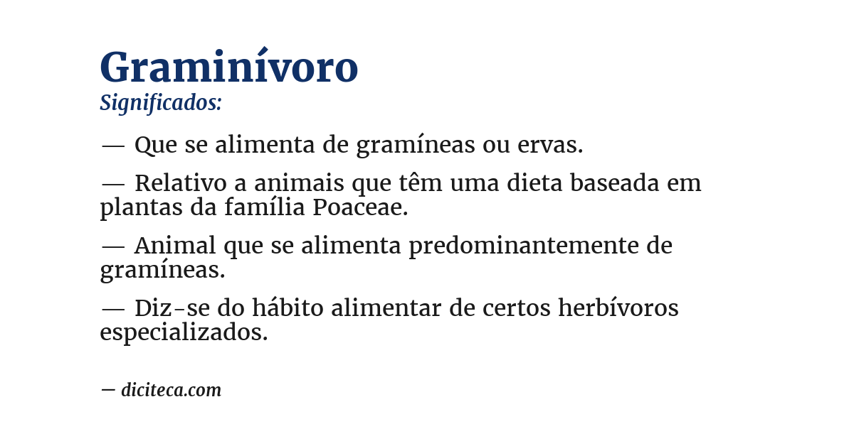 Significado de graminívoro