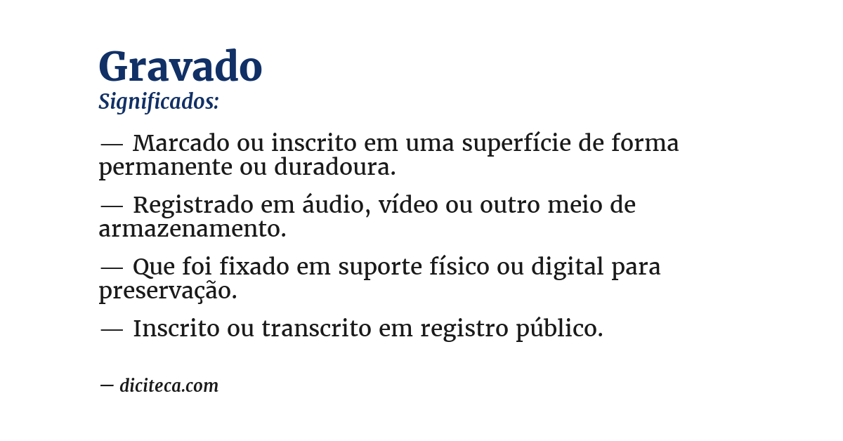 Significado de gravado