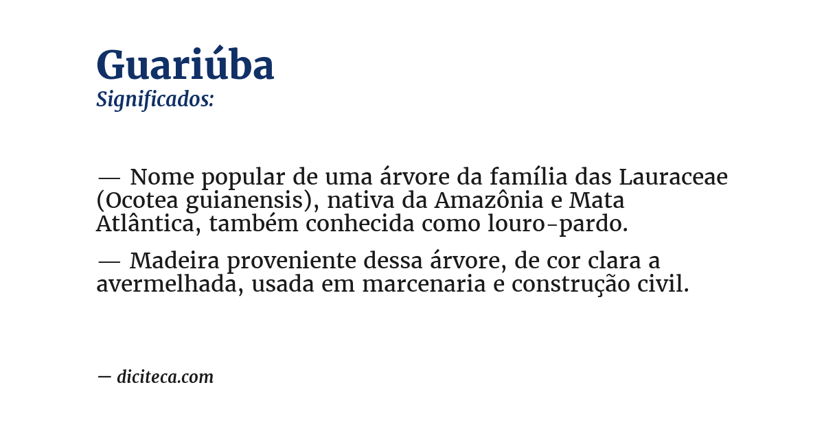 Significado de guariúba